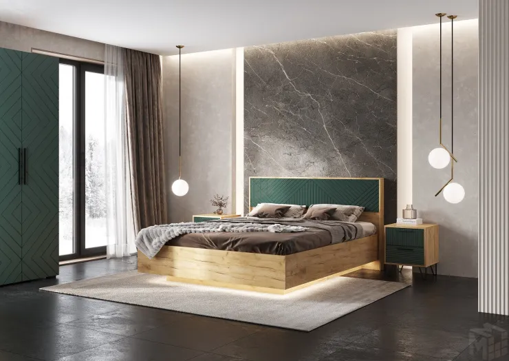 Флэш Кровать парящая 1,6м с ПМ (Браш Мени Грин/Дуб Крафт, Дуб Крафт) Флэш Кровать парящая 1,6м с ПМ (Браш Мени Грин/Дуб Крафт, Дуб Крафт)