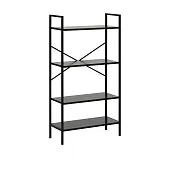 Стеллаж Leset Стилвуд 24 широкий, 4 полки (Чёрный/Чёрный)