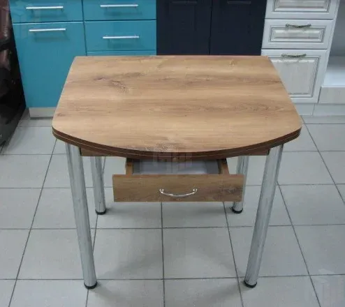 Стол Евро поворотно-раскладной с ящиком 780*590 (орех тёмный), ножки хром Стол Евро поворотно-раскладной с ящиком 780*590 (орех тёмный), ножки хром