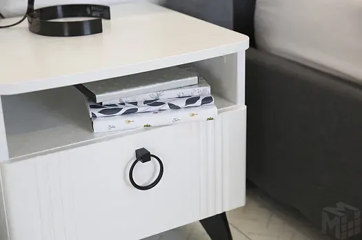 Тумба прикроватная Ева  белое дерево/белый матовый Тумба прикроватная Ева  белое дерево/белый матовый