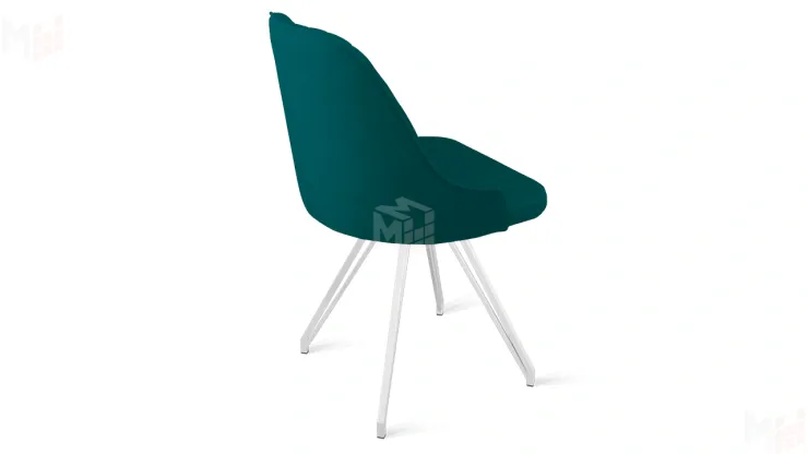 Стул Гранд К4 Белый матовый, Велюр Confetti Izumrud Стул Гранд К4 Белый матовый, Велюр Confetti Izumrud