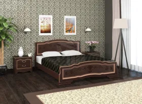 Кровать Карина-6 (140*200) с основанием, орех темный