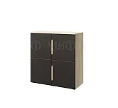 Тумба Ким 4 двери (сонома/графит софт) Тумба Ким 4 двери (сонома/графит софт)