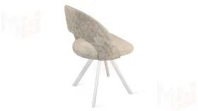 Стул Гэтсби К2 Белый матовый, Велюр Wellmart Dark Beige