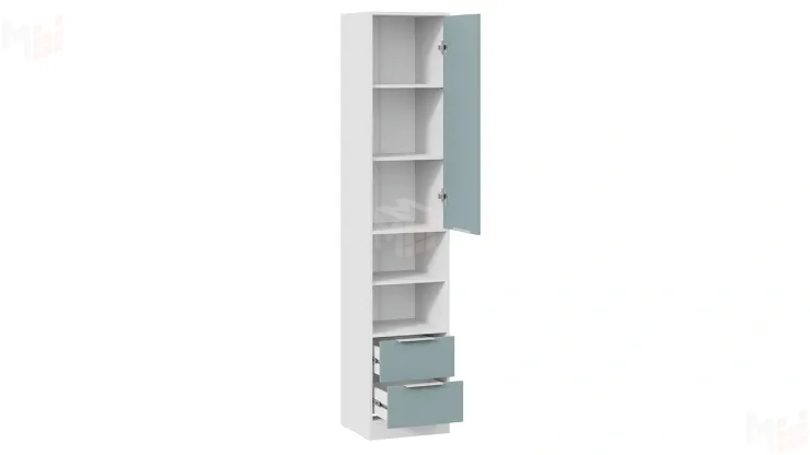 Шкаф комбинированный Марли - 403.005.000 Белый Серо-голубой