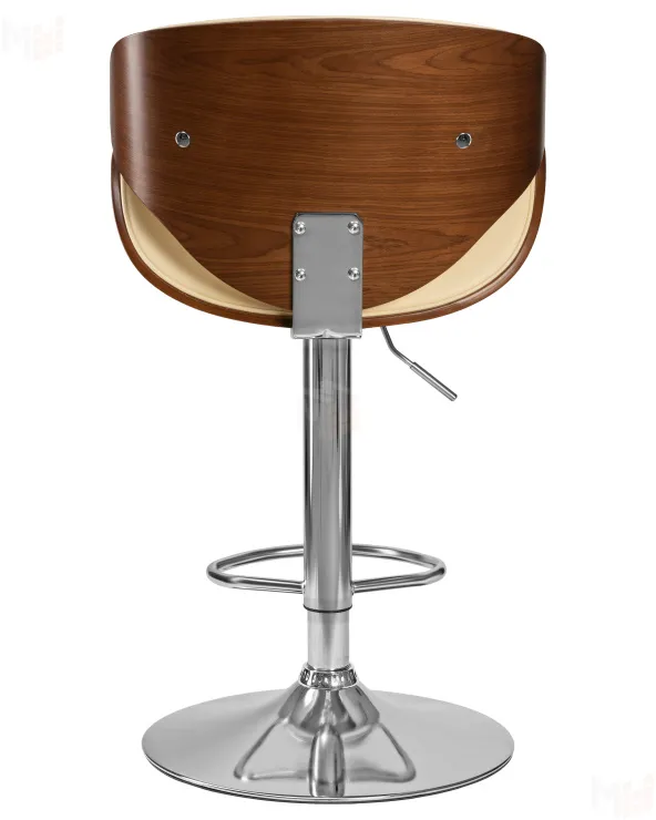 Стул барный DOBRIN KARTER (коричневое дерево, кремовый)