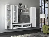 Гостиная Флорис вариант №1 белый/белый глянец