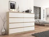 Комод Сура 8 ящиков 1204 Сонома/белый Комод Сура 8 ящиков 1204 Сонома/белый