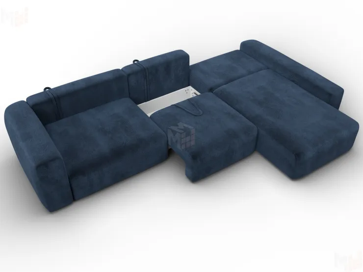 Диван угловой Лига-066 НПБ Лонг угол правый ( TOWER 13 синий )