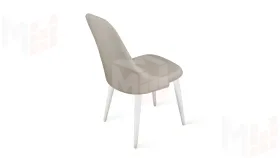 Стул Франк (конус) исп. 2 - ДП2-30 Белый матовый/Микровелюр Catania Ivory (бежевый)