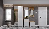 Прихожая ГРЕТТА   Дуб Крафт золотой - Белый № 2  Прихожая ГРЕТТА   Дуб Крафт золотой - Белый № 2