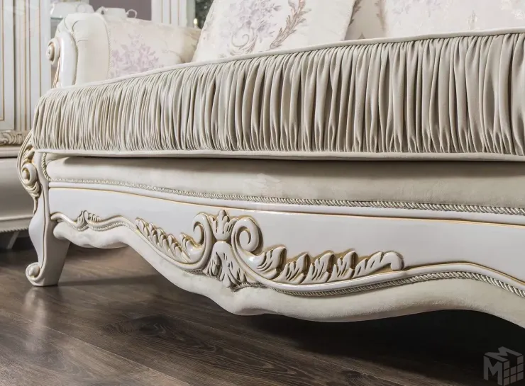 Диван Алсу 3х местный белый глянец