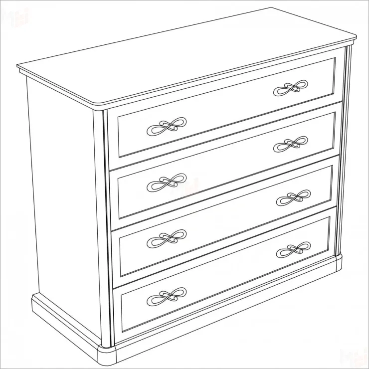 Комод Натали 4 ящ. широкий белый глянец Комод Натали 4 ящ. широкий белый глянец
