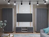 Гостиная Копенгаген белый/серый графит вариант 1