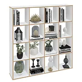 Стеллаж Polini Home Smart Кубический 16 секции, белый, эффект фанеры