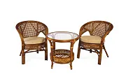 Комплект мебели из ротанга "Пеланги дуэт": два кресла и круглый столик  02/15