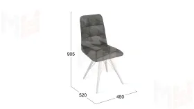 Стул Аспен К3 Белый матовый, Велюр Wellmart Graphite