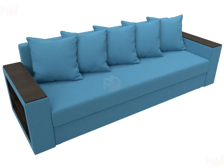 Диван прямой Дубай Лайт полки слева ( Голубой )