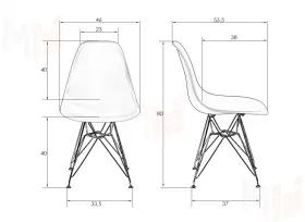 Стул обеденный DOBRIN DSR (ножки хром, цвет чёрный (B-03))