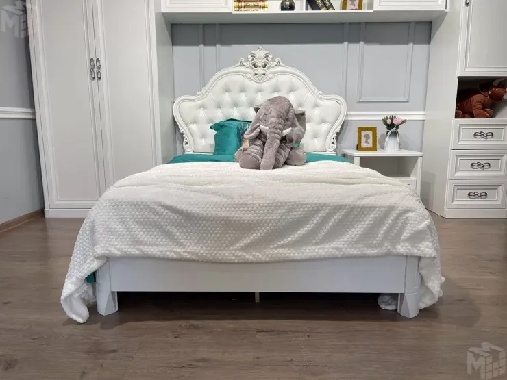 Детская кровать Мишель 120х200 см белый матовый Детская кровать Мишель 120х200 см белый матовый