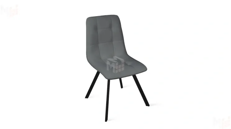 Стул Бруно (паук Т2) Черный муар матовый, Кожзам Серый Стул Бруно (паук Т2) Черный муар матовый, Кожзам Серый