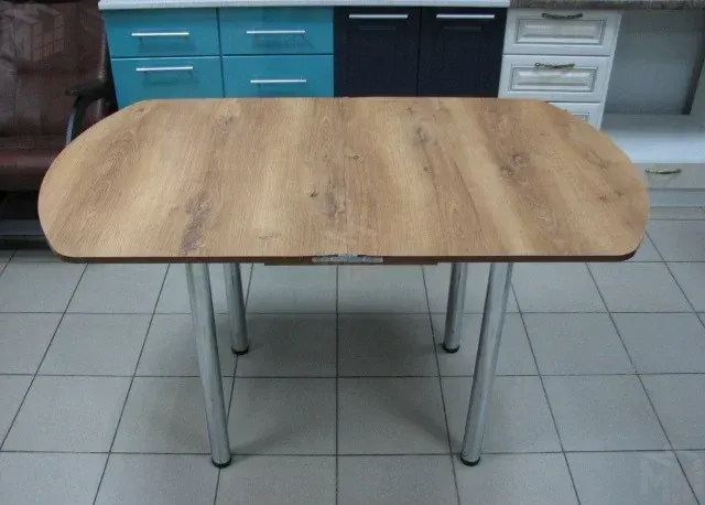 Стол Евро поворотно-раскладной с ящиком 780*590 (орех тёмный), ножки хром Стол Евро поворотно-раскладной с ящиком 780*590 (орех тёмный), ножки хром