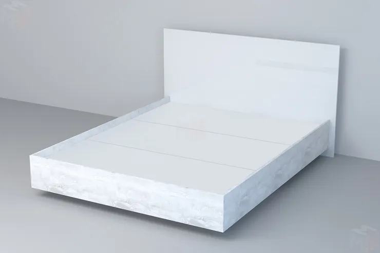 Кровать 031 Эго Бетон Светлый/Белый Глянец (ЛДСП) ЛН 1400х2000 Кровать 031 Эго Бетон Светлый/Белый Глянец (ЛДСП) ЛН 1400х2000