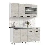 Кухня Рио New 1,6 (490) ЛДСП Дуб крафт белый, Белый (Антарес)