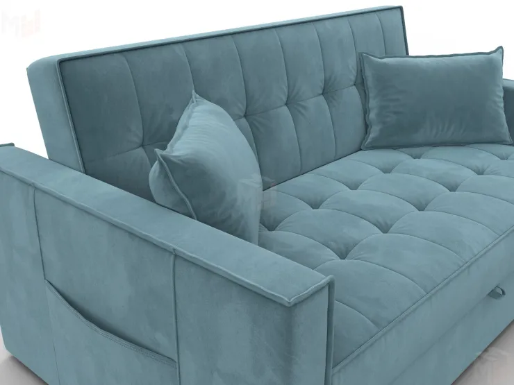 Диван прямой Лига-104 (140) ( SEVEN 113 бирюзовый )