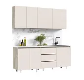 Кухня Челси 2,0м Компановка №2 (Дуб крафт серый, Кашемир (Кастилло темный)  Кухня Челси 2,0м Компановка №2 (Дуб крафт серый, Кашемир (Кастилло темный)