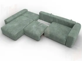 Диван угловой Лига-066 НПБ Лонг угол левый ( BRUT 08 зеленый )
