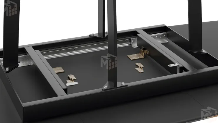 Стол обеденный Орфей Черный муар, Стекло глянцевое оникс