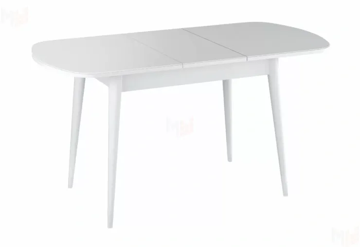 Стол раскладной Хоста с цилиндрическими опорами Белый