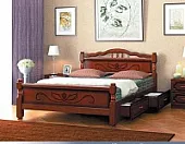Кровать из массива Карина-5 с ящиками (140*200) орех Кровать из массива Карина-5 с ящиками (140*200) орех