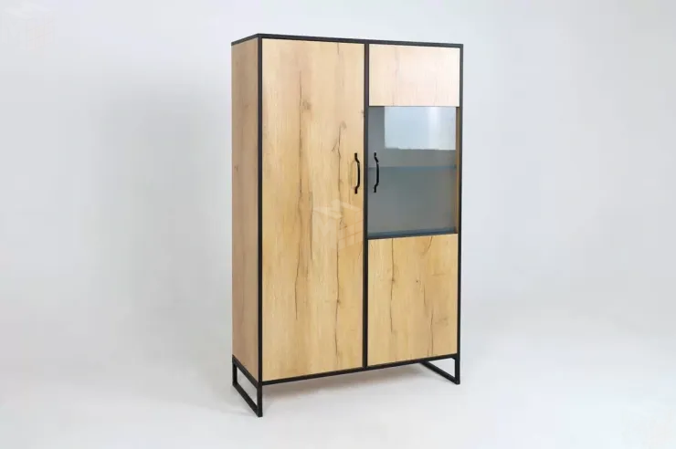 Шкаф-витрина Виртон 21 Дуб Крафт Золотой