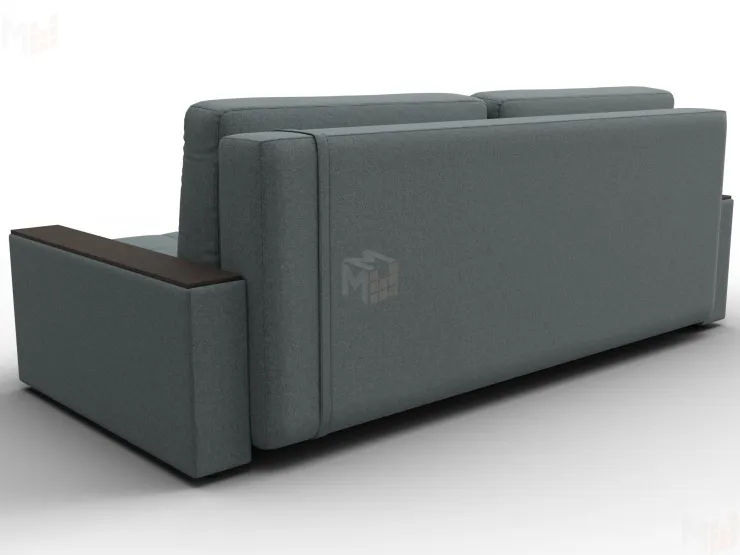 Диван прямой с декором Лига-096 НПБ ( Амур 07 серый/черный )