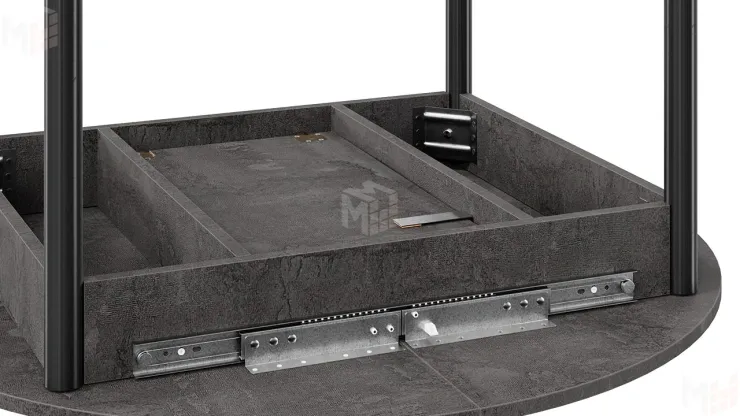 Стол обеденный раздвижной Терра Черный, Железный камень