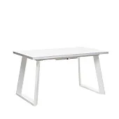 Стол раздвижной Leset Флорес 140, стекло Белое/опоры Белые