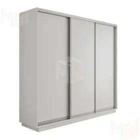 Шкаф-купе Оптим 3-х дверный 1 секция (ЛДСП) 240 см. 2 штанги, 9 полок, 4 ящика