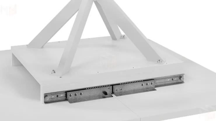 Стол обеденный раздвижной Лиссабон Тип 1 Белый муар, Белый Стол обеденный раздвижной Лиссабон Тип 1 Белый муар, Белый