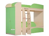 Двухъярусная кровать Омега 4А со шкафом