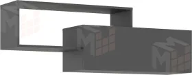 Полка 2-х ярусная Челси Графит/Графит