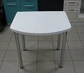 Стол Евро поворотно-раскладной с ящиком 780*680 (белый) ножки хром