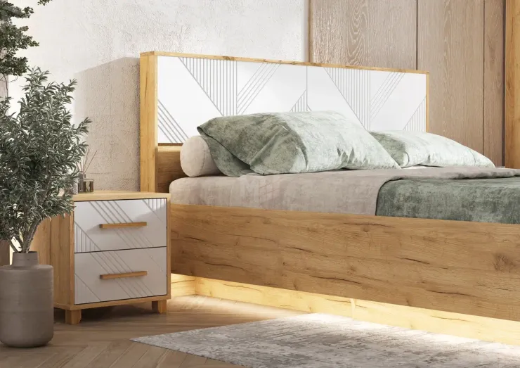 Спальня Ирис Браш Вайт/Дуб Крафт