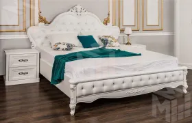 Кровать Мишель 160х200 см с подъёмным механизмом белый матовый