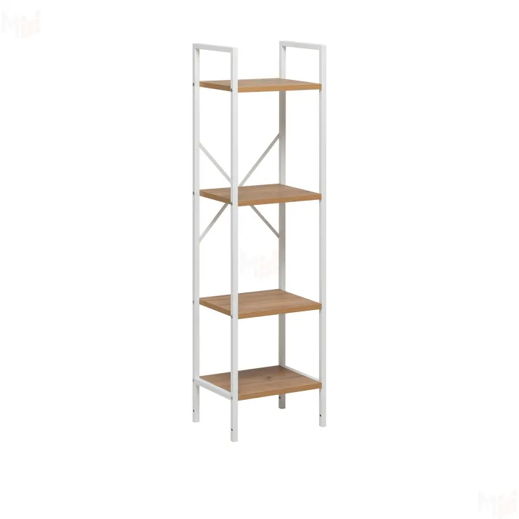 Стеллаж Leset Стилвуд 14 узкий, 4 полки (Белый/Дуб крафт золотой)