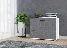 Комод VICTOR белый/бетон