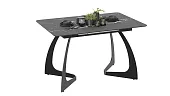 Стол обеденный раздвижной Конкорд Тип 2  Черный муар, Стекло матовое черный мрамор
