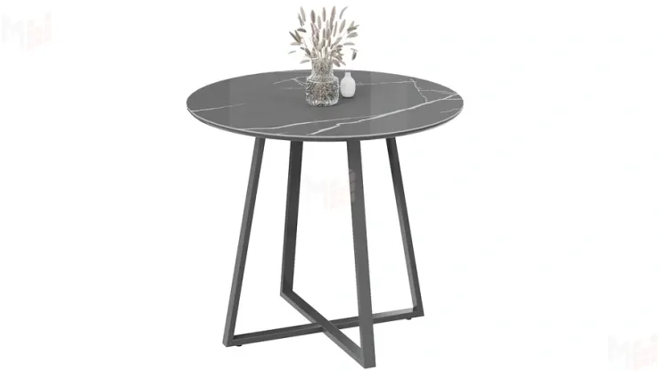 Стол обеденный Милан Тип 1 Серый муар, Стекло глянцевое серый мрамор Стол обеденный Милан Тип 1 Серый муар, Стекло глянцевое серый мрамор