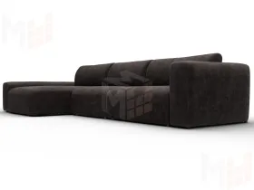 Диван угловой Лига-066 НПБ Лонг угол левый ( BRUT 17 коричневый )